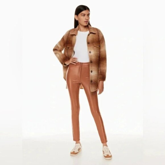 Aritzia Wilfred Free Charm Pant High waisted Vegan Leather legging Skinny ankle - Picture 3 of 13